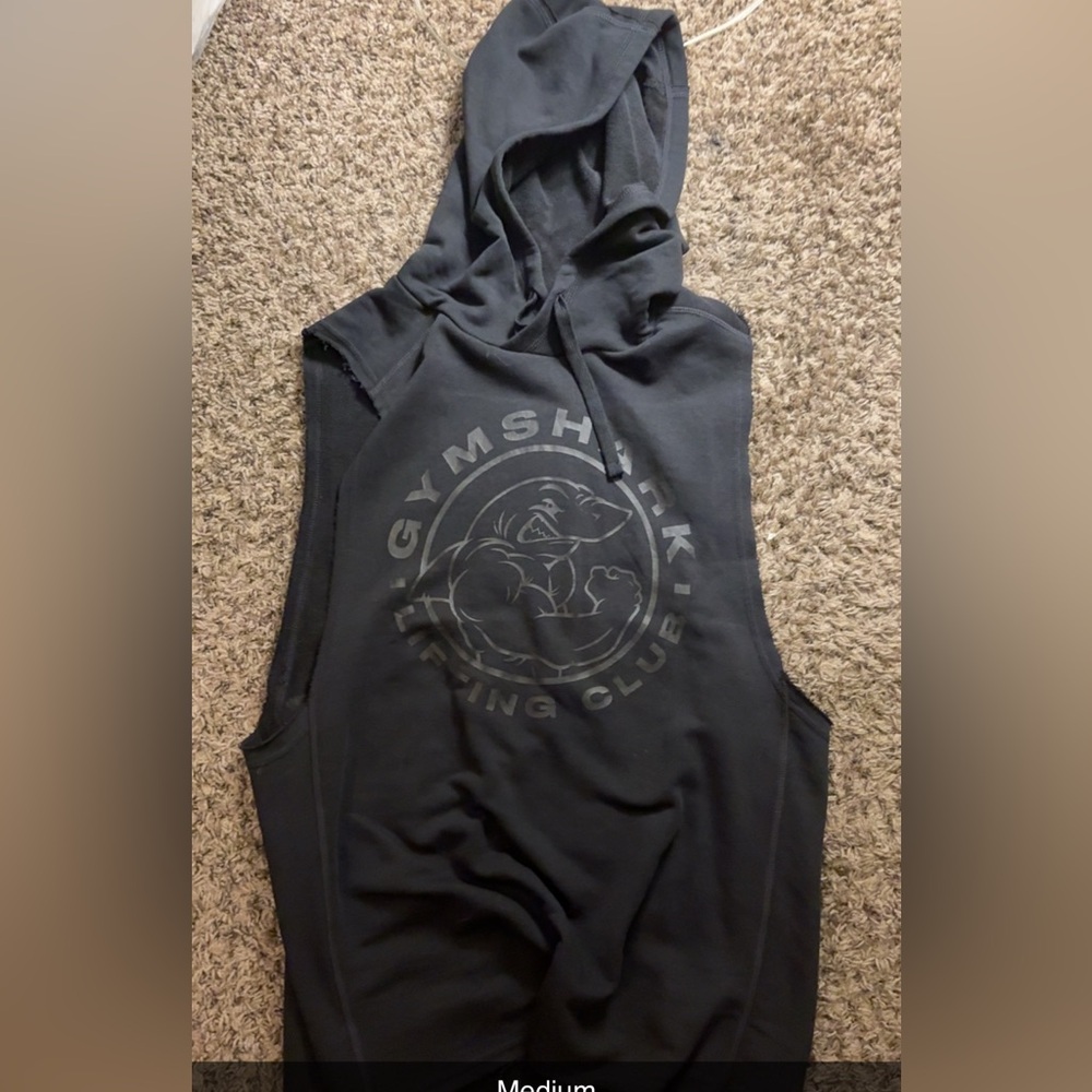 Gymshark Charcoal Sleeveless Hoodie for Men